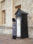 Queen Soldier Making Guard In The Inner Courtyard Of The Tower Of London Royal Palace And Her Majesty`s Fortress In London.