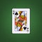 Queen of Spades on a green poker background. Gamble. Playing cards