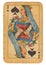 Queen of Spades old grunge soviet style playing card