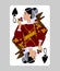 Queen of Spades playing card in funny flat modern style
