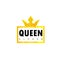 Queen Typography Logo With Crown Symbol