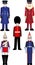 Queens Royal Guard vector illustrations