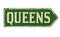 Queens vintage rusty metal sign