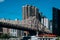 Queensboro bridge and apartment buildings of Manhattan midtown from Roosevelt Island