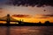 The Queensboro Bridge at sunrise, seen from Roosevelt Island, Ne