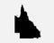 Queensland Australia Map Black Silhouette. QLD, Australian State Shape Geography Atlas Border Boundary. Black Map Isolated on a Wh