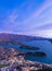 Queenstown aerial view at twilight.