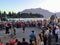 Queenstown, New Zealand - February 7th, 2016: A crowd of locals
