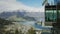 Queenstown, NZ - SEPT 28 2018 - Panoramic view of The remarkables, Lake Wakatipu and Queenstown, South Island, New Zealand