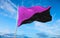 Queer Anarchism flag waving in the wind at cloudy sky. Freedom and love concept. Pride month. activism, community and freedom