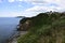 QUELLON CHILE. View of the rocky ocean coast