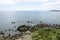 QUELLON CHILE. View of the rocky ocean coast