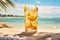 Quenching summer thirst: vibrant fruity drinks on ice, a refreshing blend of citrus, tropical flavors, and coolness for