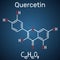 Quercetin flavonoid molecule. Structural chemical formula and