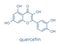 Quercetin plant molecule. Skeletal formula.