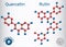 Quercetin, rutin molecule vitamin P. Structural chemical formu