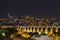 Queretaro City Viaduct at Night, Mexico