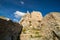 Queribus Cathar Castle Exterior Walls and Ruins in Aude France