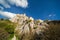 Queribus Cathar Castle Exterior Walls and Ruins in Aude France