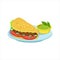 Quesadilla With Guacamole Traditional Mexican Cuisine Dish Food Item From Cafe Menu Vector Illustration