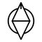 Quest compass icon, outline style