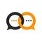 Question and answer icon, two bubble comments