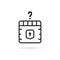 Question box black thin line icon