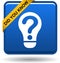 Question bulb icon blue