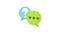 Question and exclamation speech bubbles icon animation