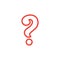 Question Line Red Icon On White Background. Red Flat Style Vector Illustration
