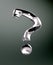 Question mark 3D clear glass isolated
