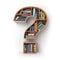 Question mark as bookshelf with books. Search and education conc