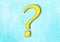 a question mark on a blue background . FAQ frequency asked questions, Answer and Brainstorming Concepts