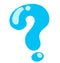 Question mark blue snow shiny symbol icon hand drawn illustration