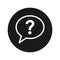 Question mark bubble icon flat black round button vector illustration