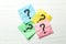 Question mark on colored office note paper