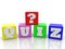 Question mark on cubes with quiz concept