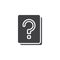 Question mark documents icon vector, filled flat sign, solid pictogram isolated on white.