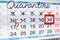 The question mark is drawn on Monday on the calendar, the previous week is crossed out due to the ongoing quarantine