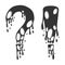 Question mark and exclamation punctuation point set. Liquid dripping, cartoon style