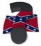 Question mark and flag of the Confederate States