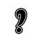 Question mark font decorative hand drawn lettering, vector
