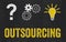 Question Mark, Gears, Light Bulb Concept - Outsourcing