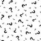 Question mark grunge seamless pattern. Query marks random vector repeat background