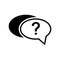 Question mark icon. Discussion speech bubble vector illustration. Question business concept.