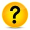 Question mark icon elegant yellow round button