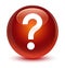 Question mark icon glassy brown round button