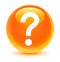 Question mark icon glassy orange round button