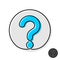 Question mark icon. Thin mono line design style question symbol in a round badge.