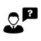 Question Mark Icon Vector With Person Message Male User Avatar Symbol in Flat Color Glyph Pictogram